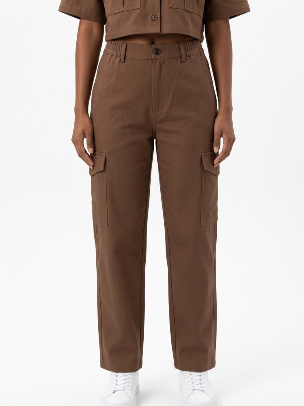 CURRENT AIR | NEW Chocolate Brown Cargo Pants Straight Leg Women’s Size Small